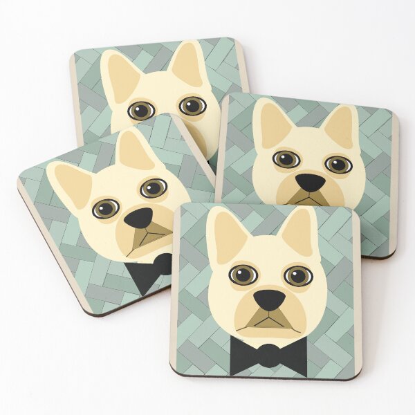 Item preview, French bulldog green herringbone designed and sold by Mountain-Point.