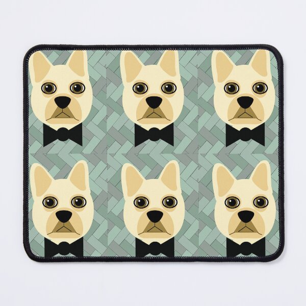 Item preview, French bulldog green herringbone designed and sold by Mountain-Point.