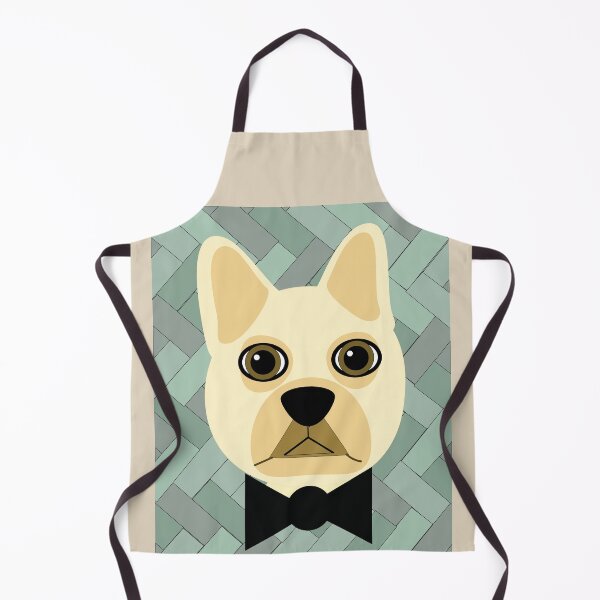 Item preview, French bulldog green herringbone designed and sold by Mountain-Point.