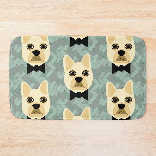 Item preview, French bulldog green herringbone designed and sold by Mountain-Point.