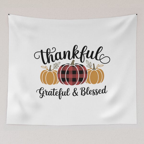 Item preview, Thankful Grateful Blessed Pumpkin Thanksgiving designed and sold by Bandikonsalez.