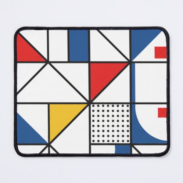 Item preview, Modern Bauhaus Minimalist Geometric Pattern | Playful Abstract Design Mondrian White Primary Colors De Stijl designed and sold by DibuHumor.
