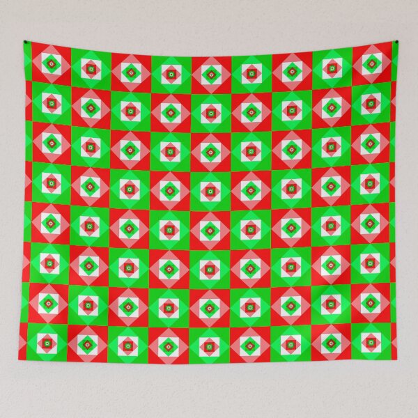 Item preview, Geometric Quilt: Christmas/Italian Flag 2 designed and sold by SarahJosArt.