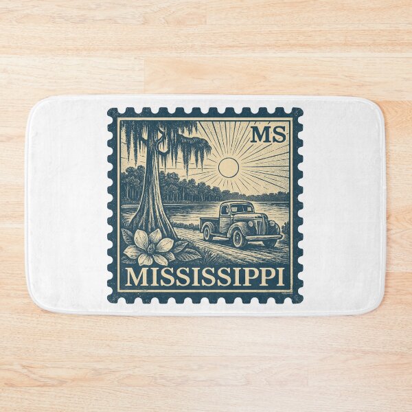 Item preview, Mississippi Classic Truck Stamp, Vintage Bayou and Magnolia Art designed and sold by Automotive Art by Greg.