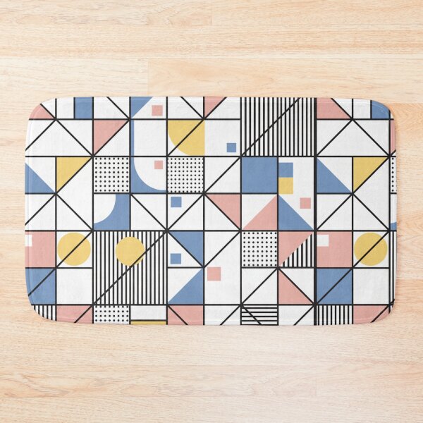 Item preview, Soft Geometric Pattern Memphis Style 80s | Abstract Pastel Pink Blue Vintage Retrowave Grid Design designed and sold by DibuHumor.