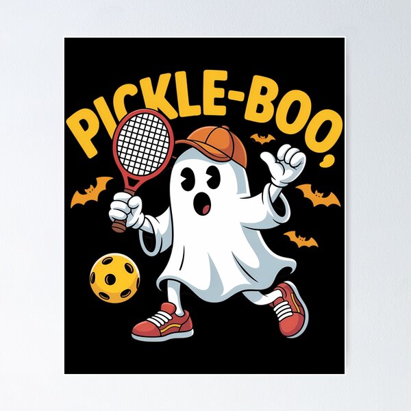 Aperçu de l'œuvre Pickleball d'Halloween Fantôme Pickle-boo Pickleball d'Halloween créée et vendue par Bandikonsalez.