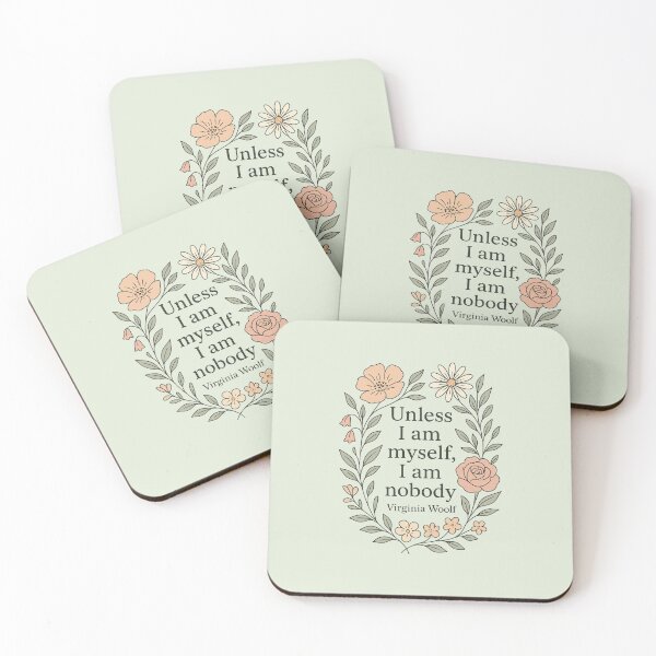 Item preview, Unless I am myself, I am nobody. —Virginia Woolf Floral Book Quote designed and sold by wonderxwander.