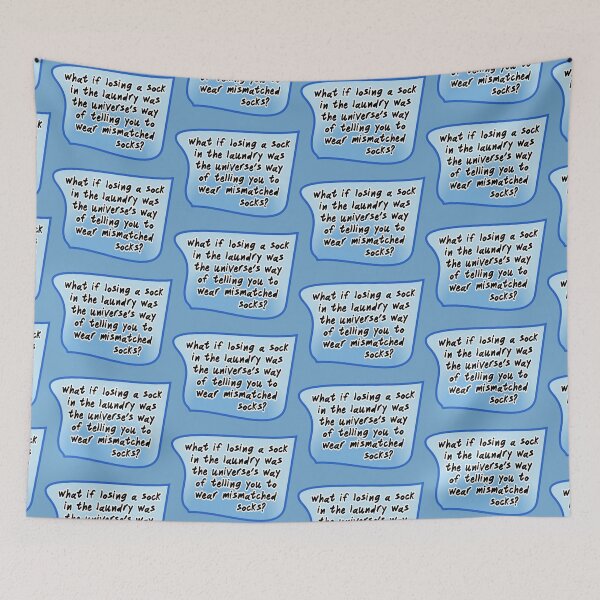 Item preview, what if losing a sock in the laundry, blue designed and sold by mntimg.