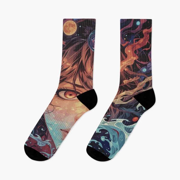Item preview, Trippy Anime Cosmic Goddess – Psychedelic Ocean Eyes Portrait | Rave Aesthetic, Space Waves, Vaporwave Colors | Festival Art for Stickers, T‑Shirts, Posters designed and sold by SushiRabbit.