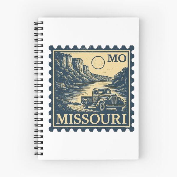 Artikelvorschau, Missouri Classic Truck Stempel – Vintage River Bluffs Americana Art entworfen und verkauft von Automotive Art by Greg.
