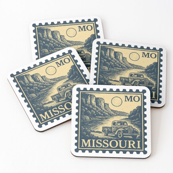 Item preview, Missouri Classic Truck Stamp – Vintage River Bluffs Americana Art designed and sold by Automotive Art by Greg.