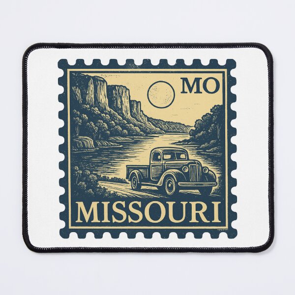 Item preview, Missouri Classic Truck Stamp – Vintage River Bluffs Americana Art designed and sold by Automotive Art by Greg.