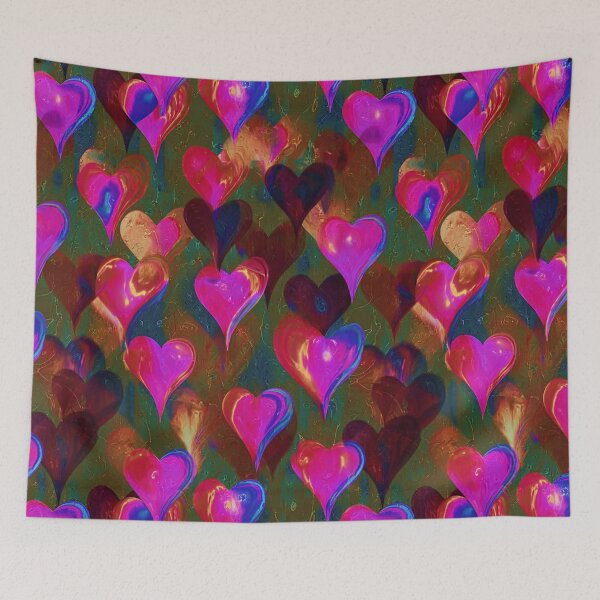 Item preview, Watercolor Hearts Regular Pattern Art 4th designed and sold by JeniSeny.