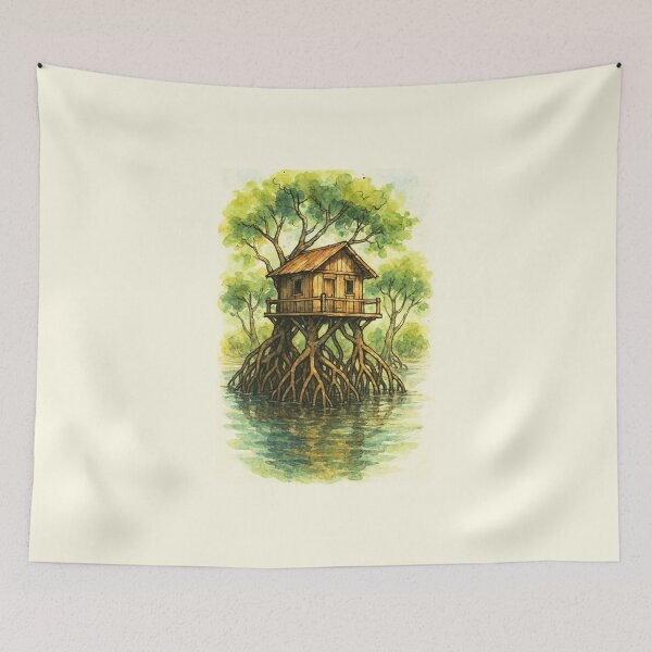 Item preview, Rustic Treehouse Mangrove Forest designed and sold by Sarcastic designs.