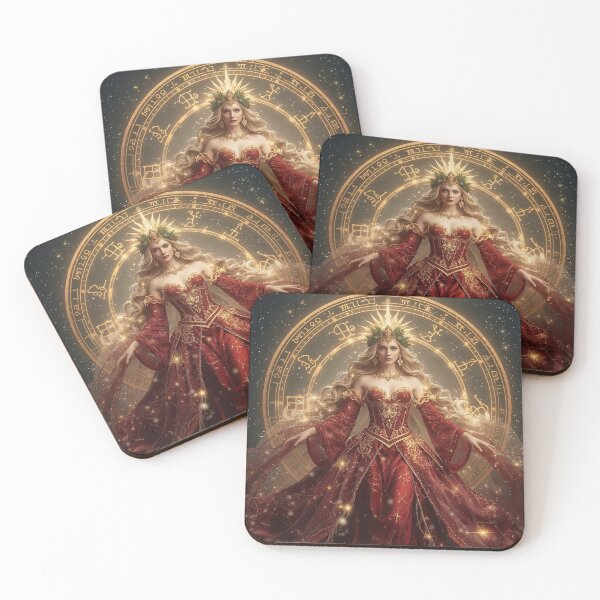 Item preview, Divine Astrology Queen - Zodiac Constellation Goddess in Red & Gold designed and sold by MissSaylor.