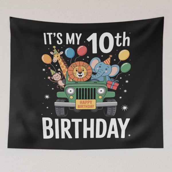 Item preview, It's My 10th Birthday Zoo Safari Jungle Animals designed and sold by Ikwalima.