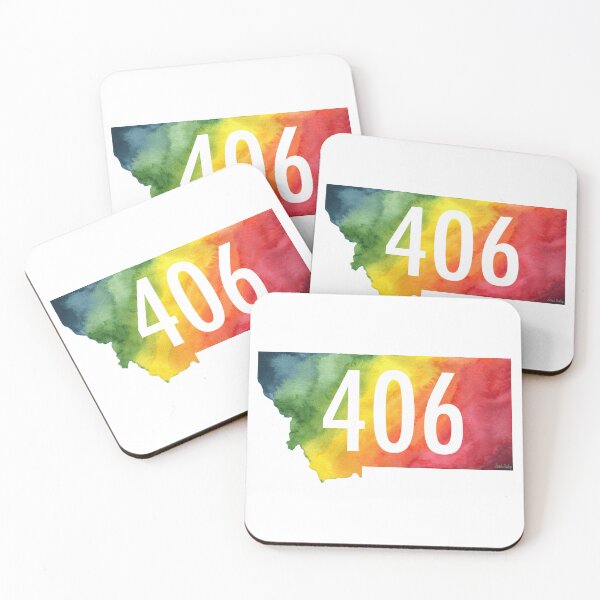 Item preview, 406 Montana – Rainbow Watercolor State Art designed and sold by CrookedThistleStudio.