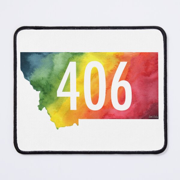 Item preview, 406 Montana – Rainbow Watercolor State Art designed and sold by CrookedThistleStudio.