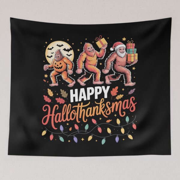 Item preview, Hallothanksmas Bigfoot Halloween Thanksgiving Christmas designed and sold by ValerieRodrigue.