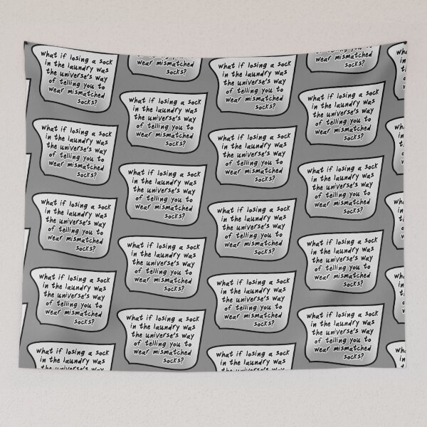 Item preview, what if losing a sock in the laundry, black and grey designed and sold by mntimg.