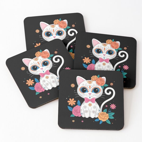 Item preview, Floral Cat Sugar Skull designed and sold by ValerieRodrigue.