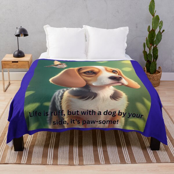 Item preview, Adorable Beagle Puppy with Sparrow in Nature Setting, Bright and Whimsical designed and sold by KJ-Books.