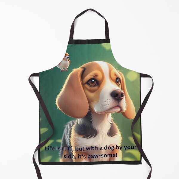 Item preview, Adorable Beagle Puppy with Sparrow in Nature Setting, Bright and Whimsical designed and sold by KJ-Books.