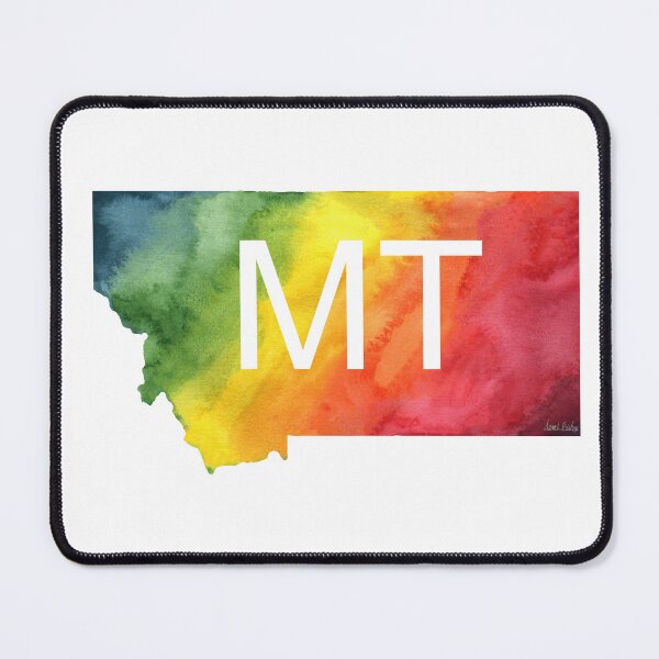 Item preview, MT Montana – Rainbow Watercolor State Art designed and sold by CrookedThistleStudio.