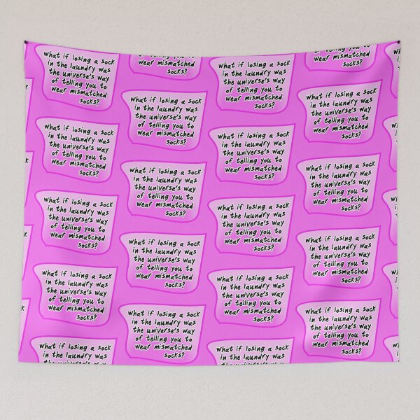 Item preview, what if losing a sock in the laundry, pink designed and sold by mntimg.