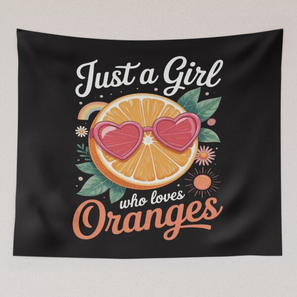 Aperçu de l'œuvre Juste une fille qui aime les oranges Femmes Filles Mignonnes Oranges Fruits créée et vendue par ChrisRhea8h.