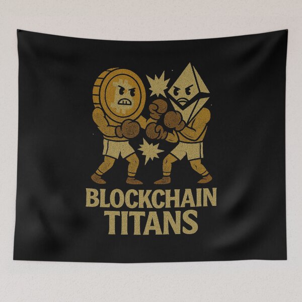 Item preview, Blockchain Titans™ BTC vs ETH Heavyweights Vintage Crypto designed and sold by Compound Money.