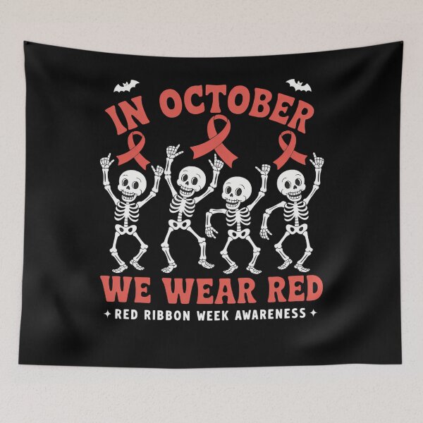 Item preview, In October We Wear Red Ribbon Week Awareness Halloween designed and sold by LeeEvans222.