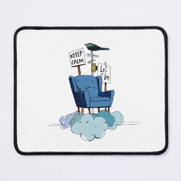 Item preview, Keep Calm and Let It Be - Whimsical Flying Armchair with Bird designed and sold by evk-art.