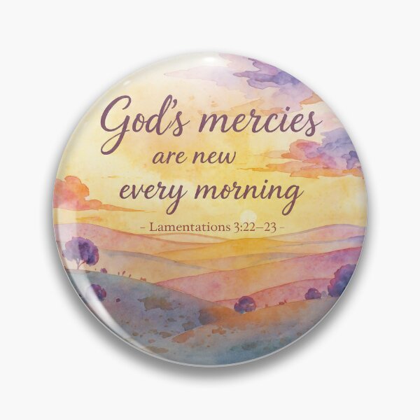 Artikelvorschau, God's Mercies Are New Every Morning - Lamentations 3:22-23 Watercolor Sunrise entworfen und verkauft von alwaysadeal.