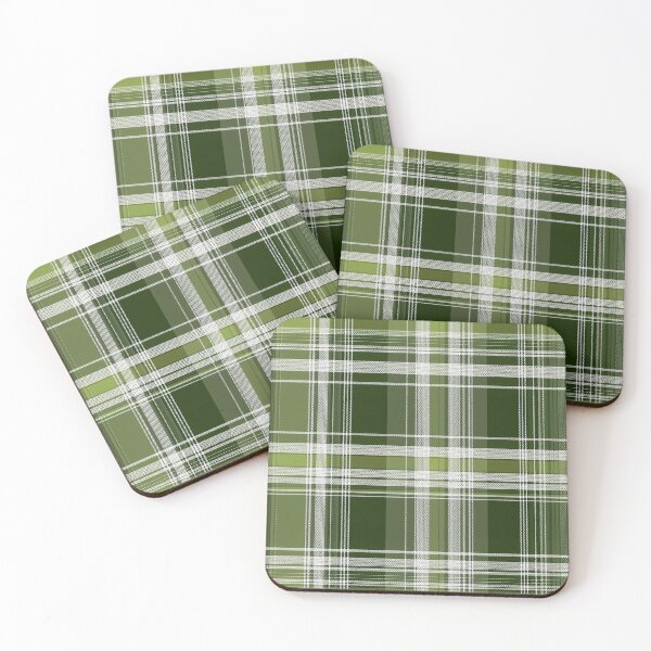 Item preview, Green White Tartan Plaid Pattern Woven Texture designed and sold by Mindful Wall Art Studio.