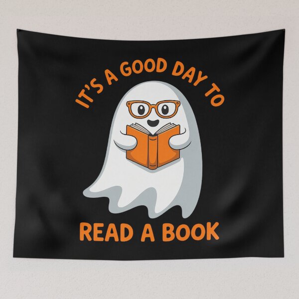 Item preview, It's A Good Day To Read A Book Ghost Reading Book Halloween designed and sold by JonBarnes22.