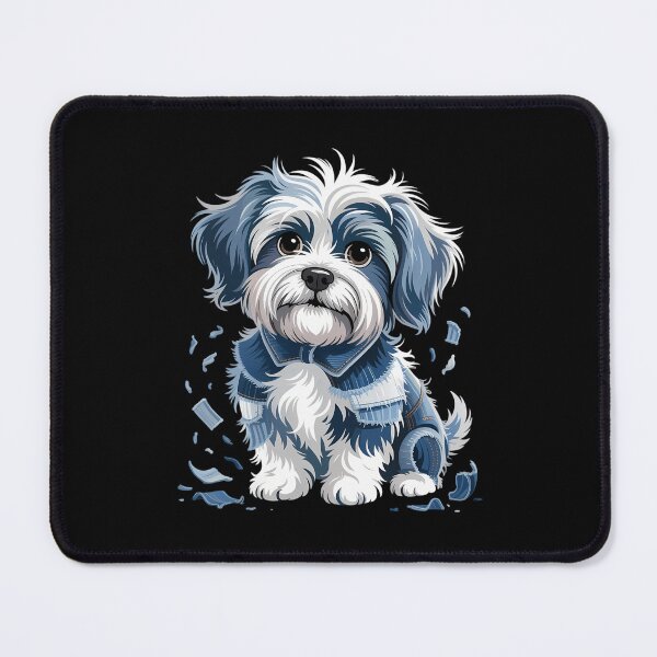 Item preview, cute dog denim patchwork designed and sold by Sunset4Bones.