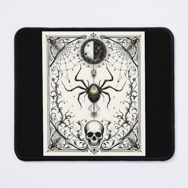 Item preview, Gothic Art Nouveau Spider and Skull Celestial Moon Notebook designed and sold by FestivityFinds.