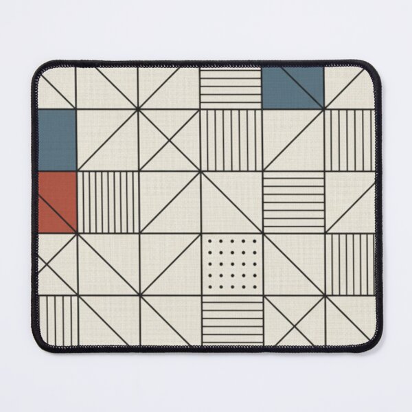 Item preview, Minimalist Pattern, Bauhaus Geometric Textures | Mid-Century Grid Graphic Design, Muted Earth Tones, Linen designed and sold by DibuHumor.