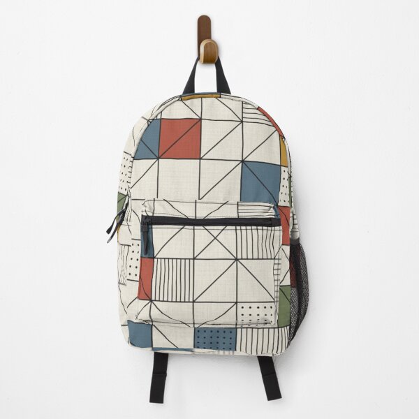 Item preview, Minimalist Pattern, Bauhaus Geometric Textures | Mid-Century Grid Graphic Design, Muted Earth Tones, Linen designed and sold by DibuHumor.