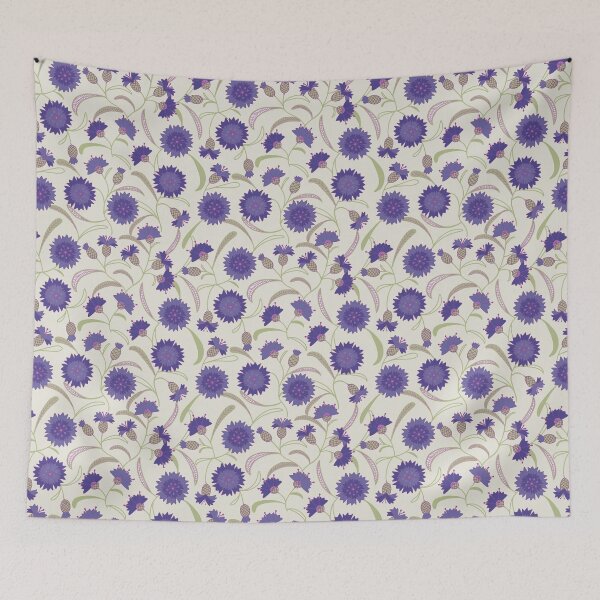 Item preview, Vintage Cornflower bachelor button floral pattern  designed and sold by Ilikeiwantilove.