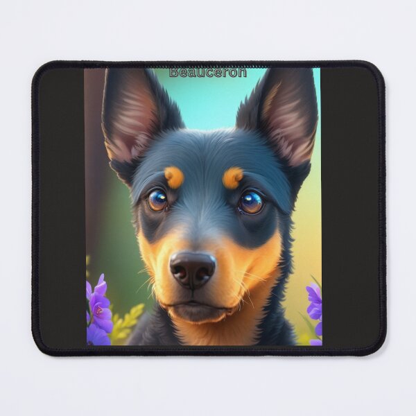 Item preview, Close-Up Portrait of a Beauceron Dog Surrounded by Colorful Flowers designed and sold by KJ-Books.