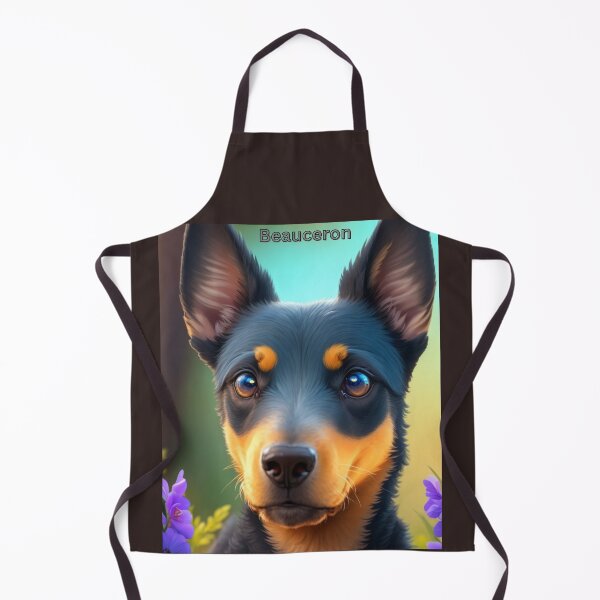 Item preview, Close-Up Portrait of a Beauceron Dog Surrounded by Colorful Flowers designed and sold by KJ-Books.
