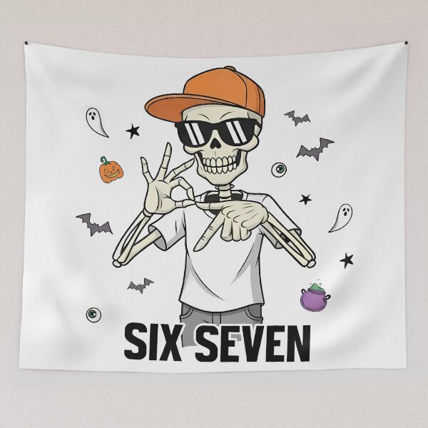 Item preview, Skeleton Six Seven, Haunted By Six Seven Halloween designed and sold by JolinChinn.
