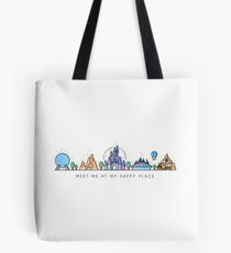 Meet me at my Happy Place Vector Orlando Theme Park Illustration Design Tote Bag