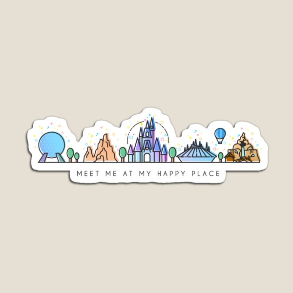 Vista previa del artículo con la obra «Encuéntreme en mi lugar feliz Vector Orlando Theme Park Illustration Design», diseñado y vendido por tachadesigns.