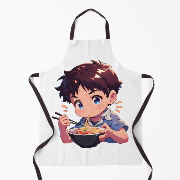 Item preview, Neon Genesis Shinji Ikari Evangelion Anime Chibi Ramen Blue Shirt designed and sold by Raslbazola.