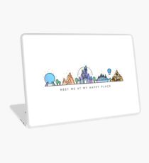 Treffen Sie mich bei meinem glücklichen Platz-Vektor-Orlando-Freizeitpark-Illustrations-Design Laptop Folie