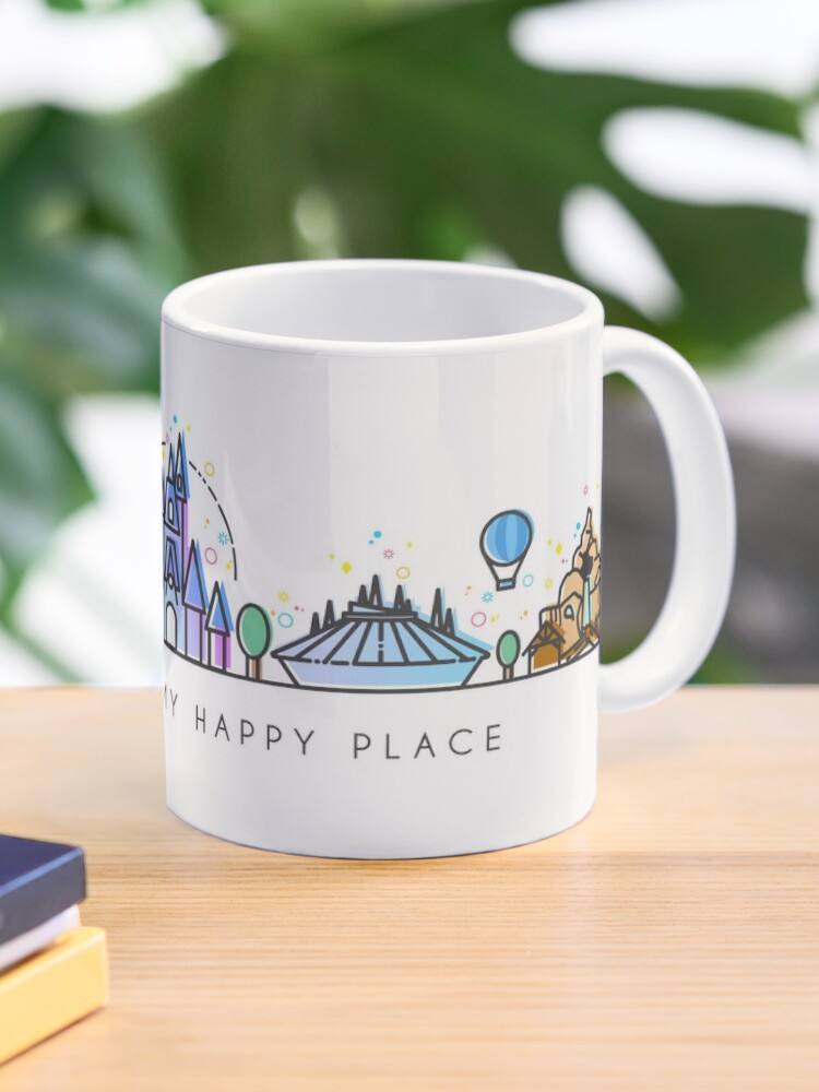 Coffee Mug, Meet me at my Happy Place Vector Orlando Theme Park Illustration Design designed and sold by tachadesigns