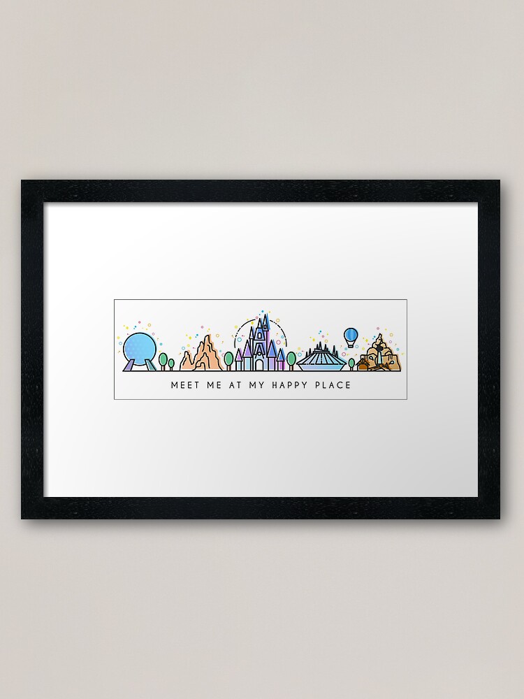 Meet me at my Happy Place Vector Orlando Theme Park Illustration